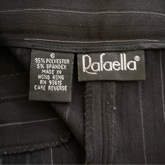 Rafaella Black Pinstripe Women's size 6 Dressy Career Work Pants Trousers - Picture 6 of 6